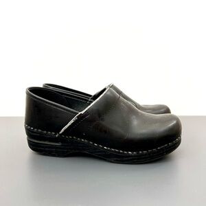 Dansko Black Leather Clogs